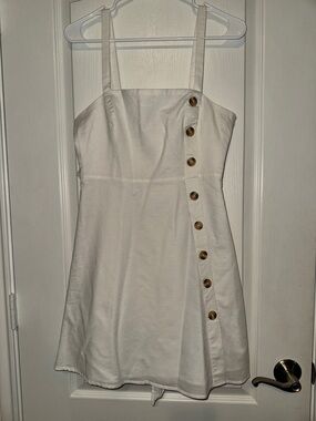 Lulu's White Button-Accent Mini Sundress